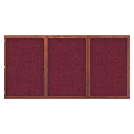 United Visual Products Open Faced Easy Tack Board, 60"x36", White Fabric/Cherry UV9002OEZ-WHITE-CHERRY